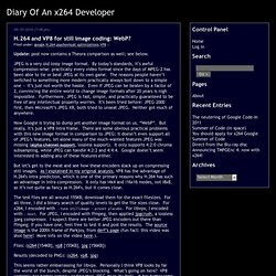Diary Of An x264 Developer » H.264 and VP8 for still image coding: WebP?