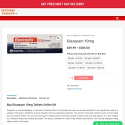 Online Diazepam 10MG Tablets UK