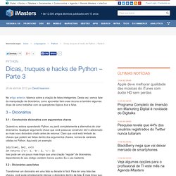 Dicas, truques e hacks de Python - Parte 3