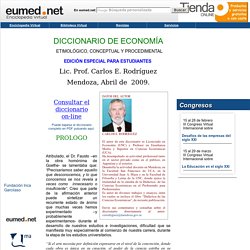 Diccionario de Economía – Etimológico, Conceptual y Procedimental – Edición Especial para Estudiantes