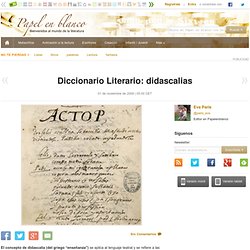 Diccionario Literario: didascalias