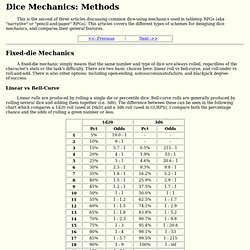 Dice Mechanics: Methods