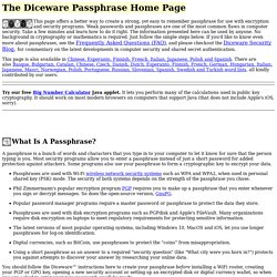 Diceware Passphrase Home