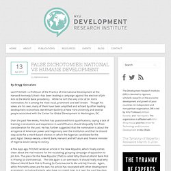 False Dichotomies: National vs Humane Development « NYU Development Research Institute