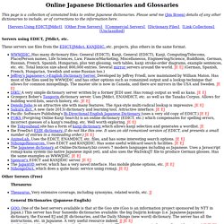 Online Japanese Dictionaries and Glossaries