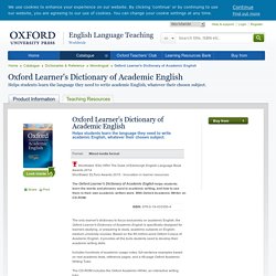Oxford Learner's Dictionary of Academic English