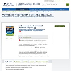 Oxford Learner's Dictionary of Academic English App