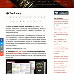 KJV Dictionary - Definitions of words from the King James Bible