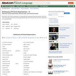 Dictionary of French Expressions - French Dictionary of Expressions and Phrasal Verbs