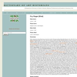 Dictionary of Art Historians - Recently Added Entries