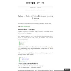 Python — Basics of Python Dictionary: Looping & Sorting
