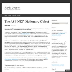 The ASP.NET Dictionary Object