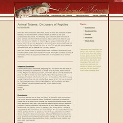 Animal Totems Dictionary of Reptiles - Reptile Totems A-Z