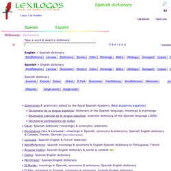 Spanish Dictionary Online Translation LEXILOGOS