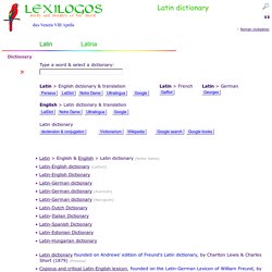 Latin Dictionary Online Translation LEXILOGOS