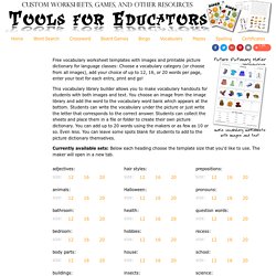 Picture Dictionary Maker and Vocabulary Worksheet Templates