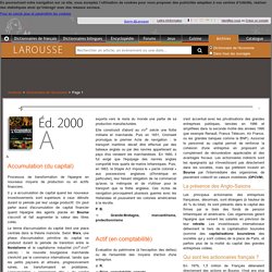 Archive Larousse : Dictionnaire de l'économie - Accumulation (du capital) - Actionnaire