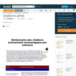 Dictionnaire des citations philo