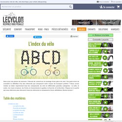 ​Dictionnaire vélo, index sur tous les composants d'une bicyclette