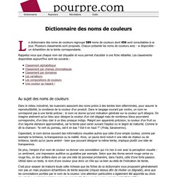 Dictionnaire des noms de couleurs - pourpre.com