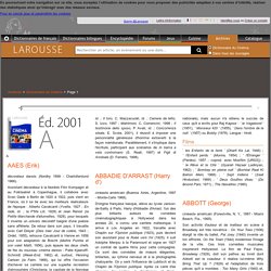 Archive Larousse : Dictionnaire du Cinéma - AAES (Erik) - ABBOTT (William, dit Bud) et COSTELLO (Louis Francis Cristillo, dit Lou)
