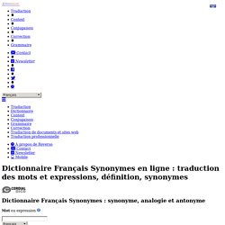 Synonymes français, dictionnaire