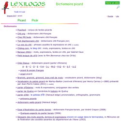Dictionnaire picard, chti en ligne, grammaire, littérature - LEXILOGOS