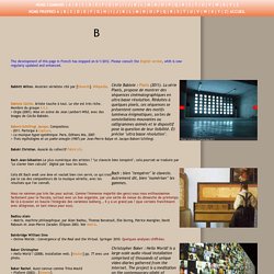 Dictionnaire critique des arts numériques. Bach. Balpe. Benayoun. Berger. Bittler. BNP. Boulez. Breazeal. Robot. Bret