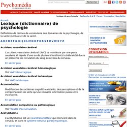 Lexique (dictionnaire) de psychologie