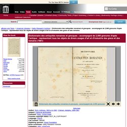 Dictionnaire des antiquités romaines et grecques : accompagné de 2,000 gravures