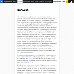 BAALBEK (35396) - Dictionnaire - TopBible — TopChrétien