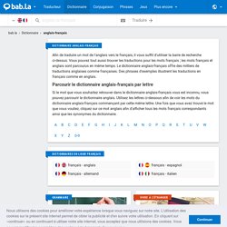 Dictionnaire anglais-français en ligne - Traduction - bab.la