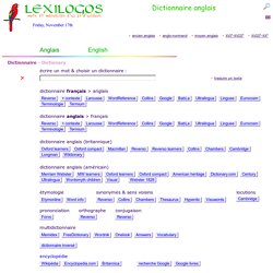 Dictionnaire anglais français, traduction en ligne - LEXILOGOS >