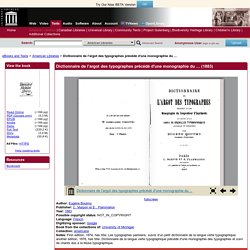 Dictionnaire de l'argot des typographes d'Eugène Boutmy