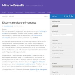 Dictionnaire visuo-sémantique - Mélanie Brunelle