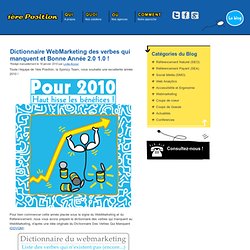 Dictionnaire WebMarketing des verbes qui manquent et Bonne Année 2.0 1.0 !