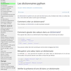 Apprendre à utiliser des dictionnaires en python - documentation python français french