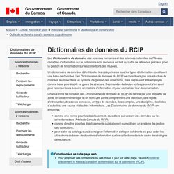 Dictionnaires de données du RCIP - Canada.ca
