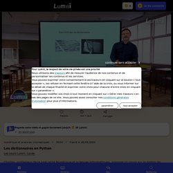 Les dictionnaires en Python (26 mai) - Vidéo Spécialités