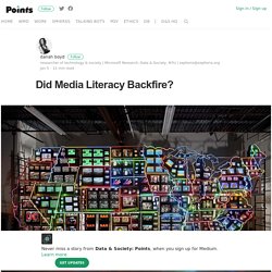 Did Media Literacy Backfire? – Data & Society: Points