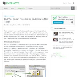 Did You Know: Note Links, and How to Use Them