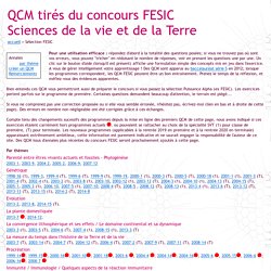 QCM interactifs - Concours FESIC - Sciences de la vie et de la Terre (SVT)