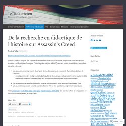 De la recherche en didactique de l’histoire sur Assassin’s Creed