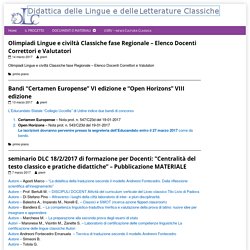 Didattica delle Lingue e delle Letterature Classiche USRV – sito di progeto USR Veneto dedicato alla DLC