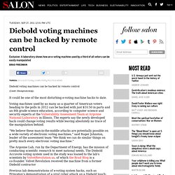 Diebold voting machines can be hacked by remote control - 2012 Elections