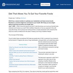Diet That Allows You To Eat Your Favorite Foods - Golo LLC