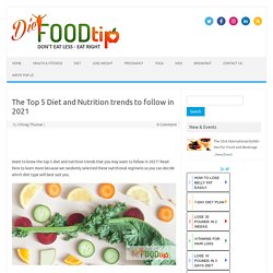 The Top 5 Diet and Nutrition trends to follow in 2021 - Diet Food Tip