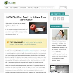 HCG Diet Plan Food List & Meal Plan Menu Guide