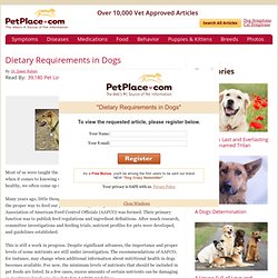 Dietary Requirements in Dogs