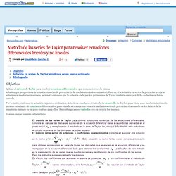 Método de las series de Taylor para resolver ecuaciones diferenciales lineales y no lineales